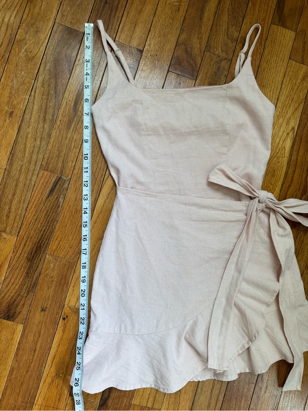 Princess Polly Light Blush Wrap Mini Dress with Bow Size 2 - Picture 4 of 9